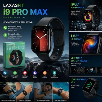 Black Smartwatch with Bluetooth & Sleep tracking