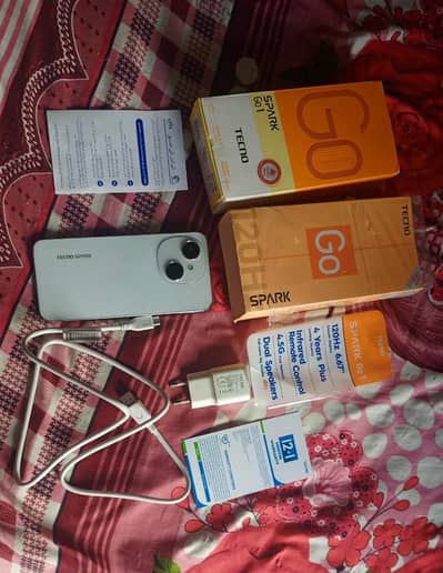 Tecno Spark Go 1 For sale 4+4GB 64GB with All complete Box and Charger