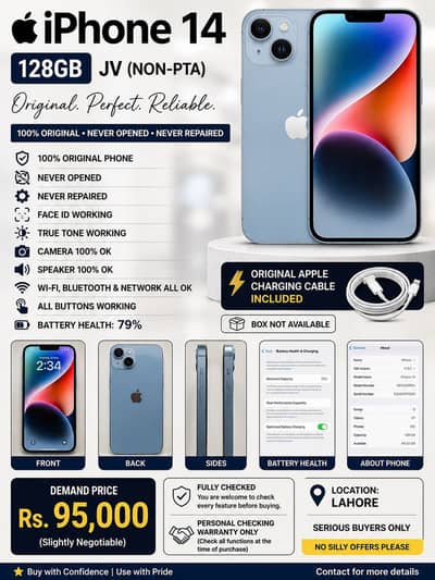 Apple iPhone 14 JV (Non-PTA) 128GB   iPhone 14 – 128GB (JV / Non-PTA)
