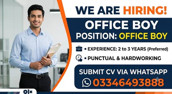 We are looking for a responsible and experienced Office Boy to join ou