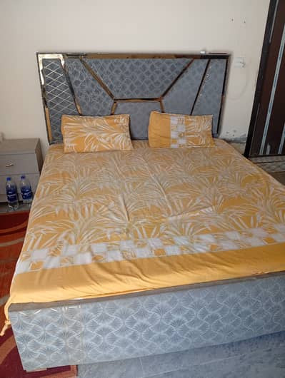 Bed with metres with two side tables 0.3. 20.15. 87.898 whtsap