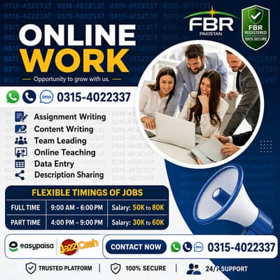 Online Job/Full-Time/Part Time/Home Base Job, Boys and Girls Apply Now