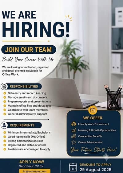 markiting staff required male and female