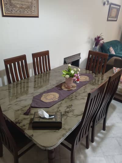 Wooden Dining table with 6 chairs DHA
