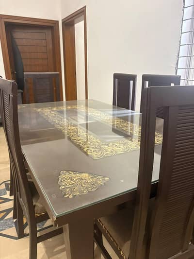 6 chairs with table mirror