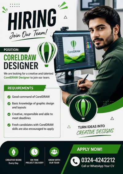 CoralDRAW Designer Required | Graphic Designer Job | Hiring Now