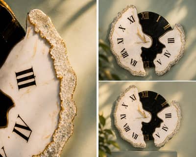 Amazing resin art work hanging clock