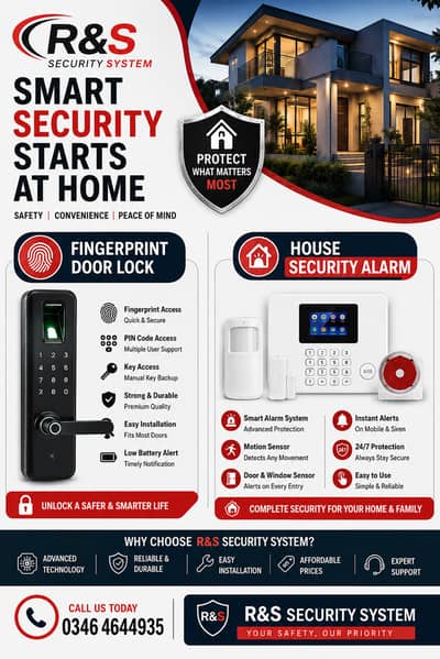 Smart Home Security Solutions | Fingerprint Lock & Alarm System