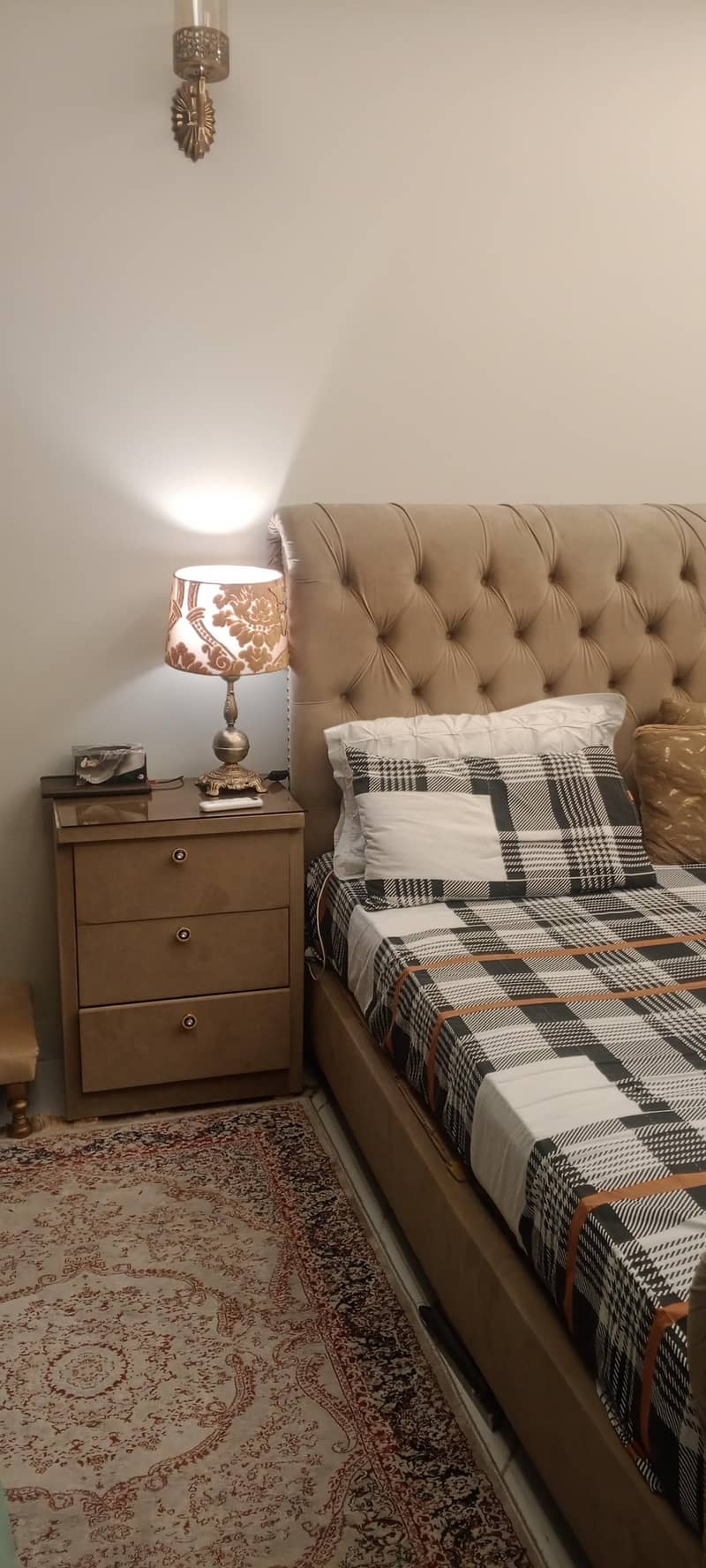bed with side table 0