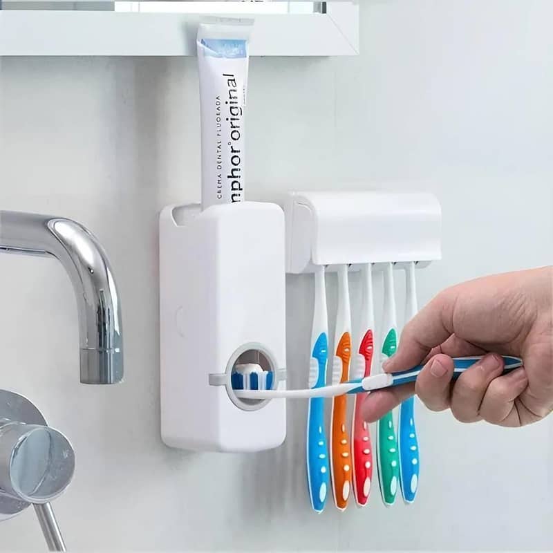 Automatic Toothpaste despenser With 5 Toothpaste Brush Holder 3