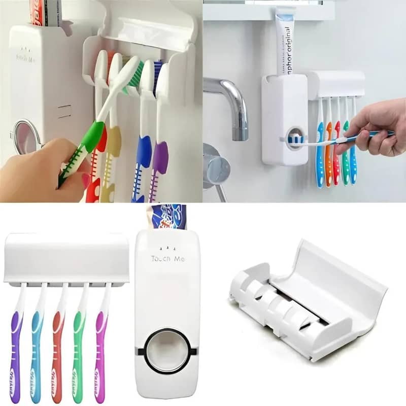 Automatic Toothpaste despenser With 5 Toothpaste Brush Holder 8