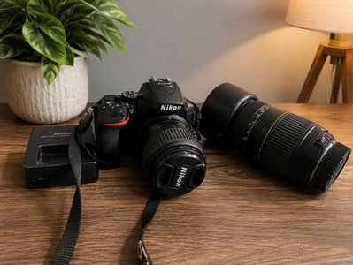 Nikon D5500 DSLR with 2 Lenses (18-55mm + Tamron 70-300mm) Lens