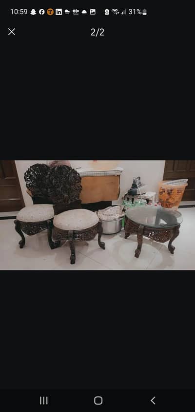 coffee table and chair