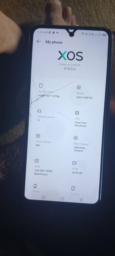 Infinix Hot 12 Play only glas break
