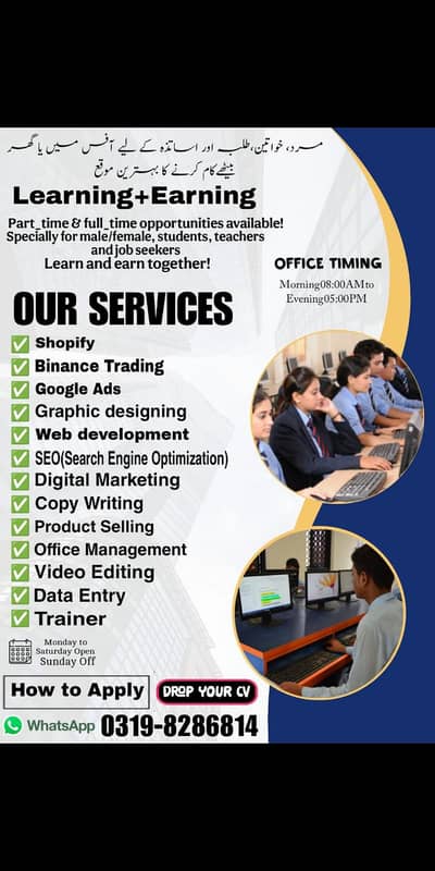 Staff required for E-Commerce || Trading Setup || Shopify,SEO