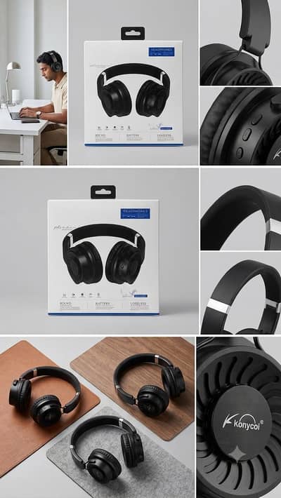 Wireless Bluetooth 5.0 Headphones with Mic | HiFi Stereo Deep Bass He