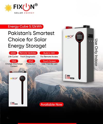Solar Battery FIXON ENERGY CUBE 5.12KW Lithiun-ion 48v