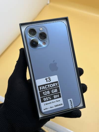 Apple iPhone 13 Pro Max 128 GB Factory unlock Non PTA 95% BH with Box