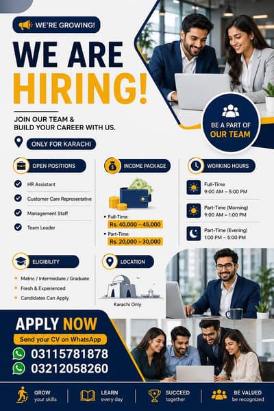 ce Staff Required – Male & Female