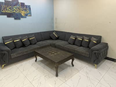 L Shape Sofa Set - 7 Seats  - slightly used, like new - size 10ftx10ft