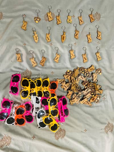 Baby glasses and wooden key chain
