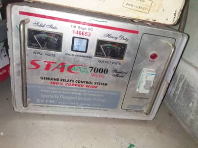 Stabilizers: Stac 7000 watts, Universal 7000 watts