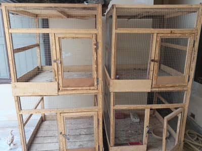 2 strong best cages with good double wood and 16g steel mesh