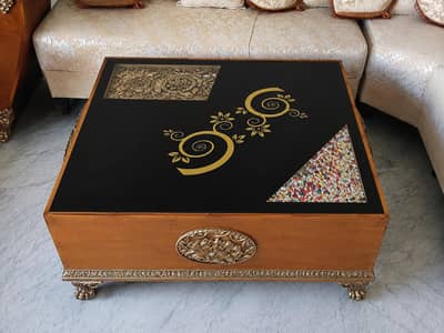 luxury center table with glass top