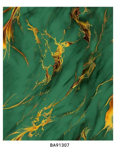 Premium Green & Gold Marble Wallpaper (BA91307)