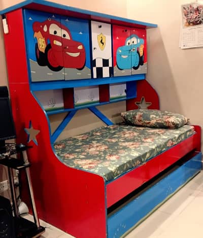 2 in 1 kids bed and Storage Cabinet. . .