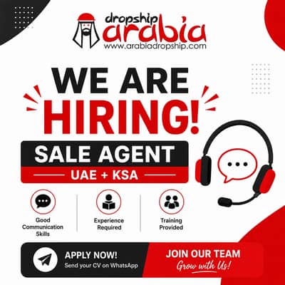 Arabia Drop Shipping is hiring a Sale Agent to join our growing team