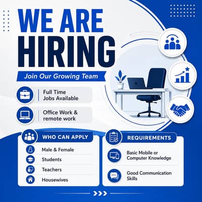 we are hiring male and female for online and office work