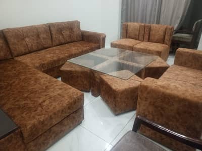L shaped 14 seater sofa set