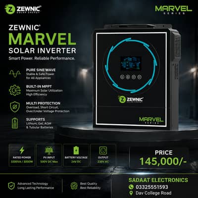 Zewnic Marvel Solar Inverter 3000W Pure Sine Wave | Built-in MPPT