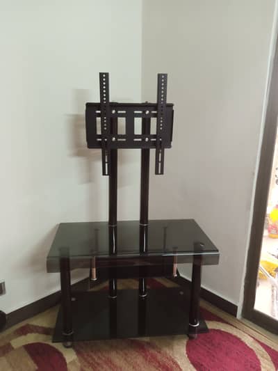 Glass TV Trolley | TV Stand With TV Mount Bracket