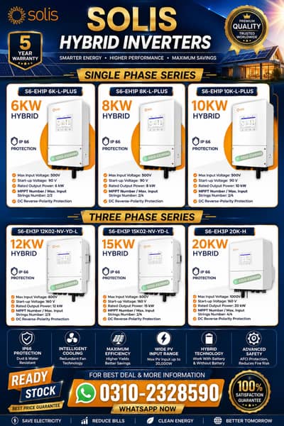 SOLIS Hybrid Inverter| 6KW | 8KW | 12KW | 15KW | Solar Energy solution