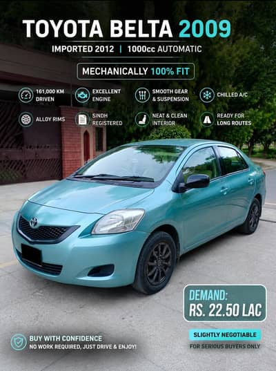 Toyota Belta 2009 | Automatic | 1000cc | Mechanically Perfect