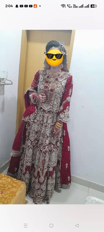 Luxury Maroon Bridal Lehenga – Worn Once – Like New