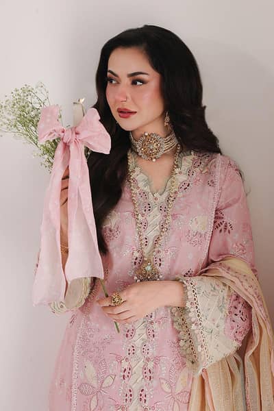 Qalamkar Sahil - Luxury Lawn Embroidered Unstitched 3 Piece - Haniya