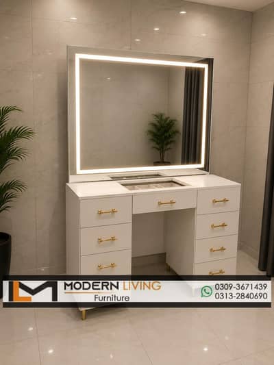 Vanity Dressing Tables Round Mirror Beautiful Look Best Quality