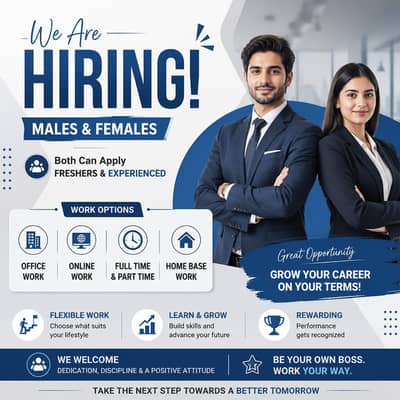 Hiring staff for office and online work