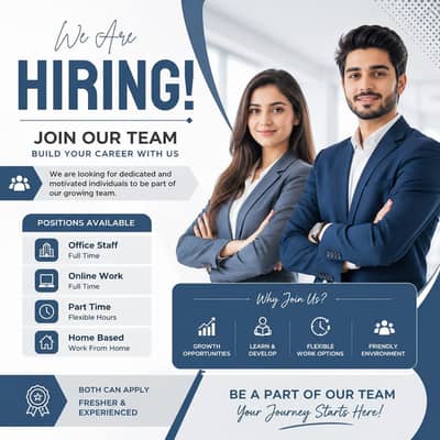 Hiring staff for office and online work