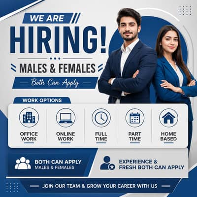 Hiring staff for office and online work