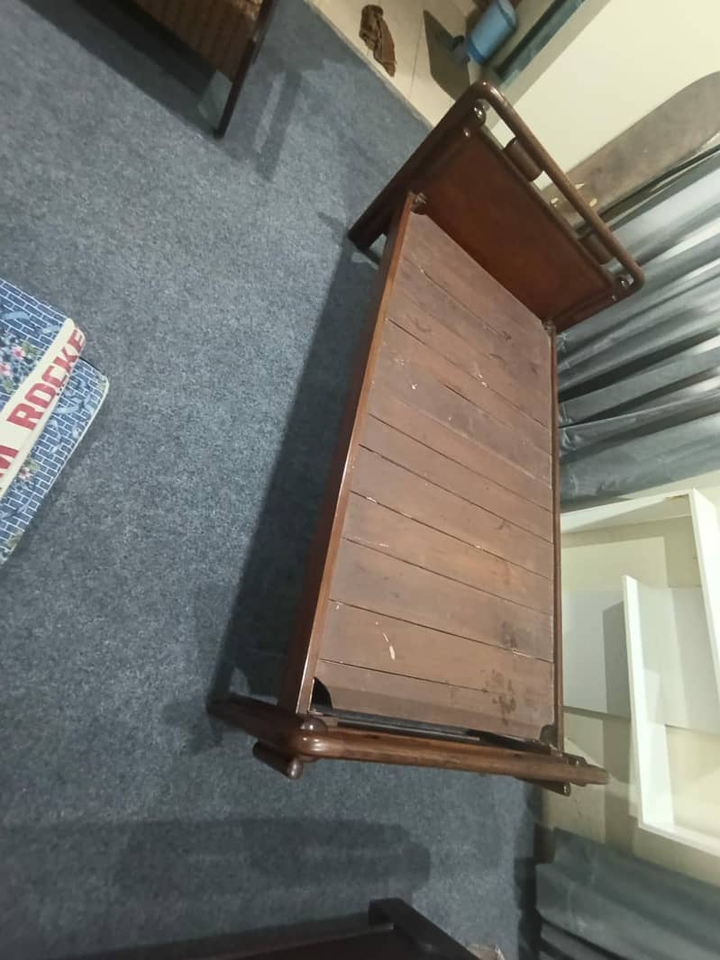 Solid Wooden Single Bed 1