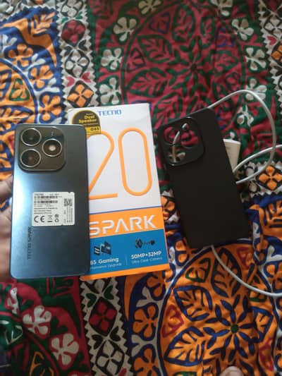 Tecno Spark 20 8+8 256 with box and charger condition ok seald phone h