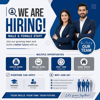 Hiring staff for full time part time and home base