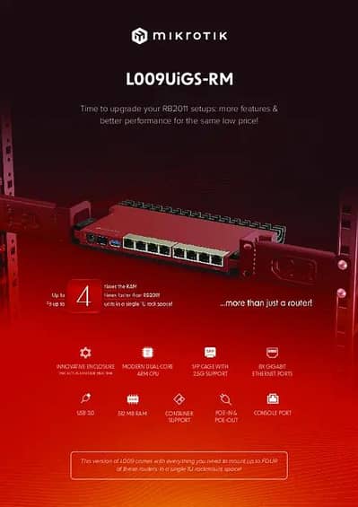 MikroTik L009UiGS-RM Router | Excellent Condition | RouterOS v7