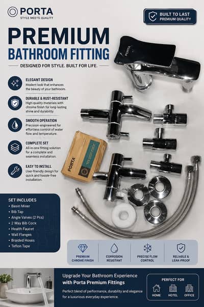 PORTA Premium Bathroom Fittings Set – Modern Style, Superior Performan