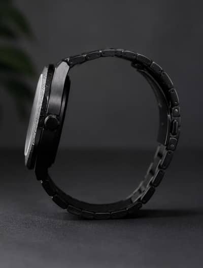 Arabic Aura Black Analog Watch -Arabic dial-Metal strap