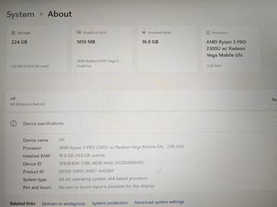 HP EliteBook 840 16GM RAM core i7